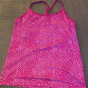 Pink cheetah spot workout tank top